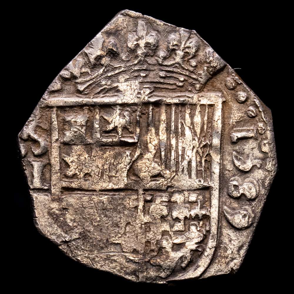 Felipe II. (1556-1598). 1 Real. (3,35 g.). Sevilla. 1589. Ensayador “d cuadrada”. AC-265. MBC+. Escasa.