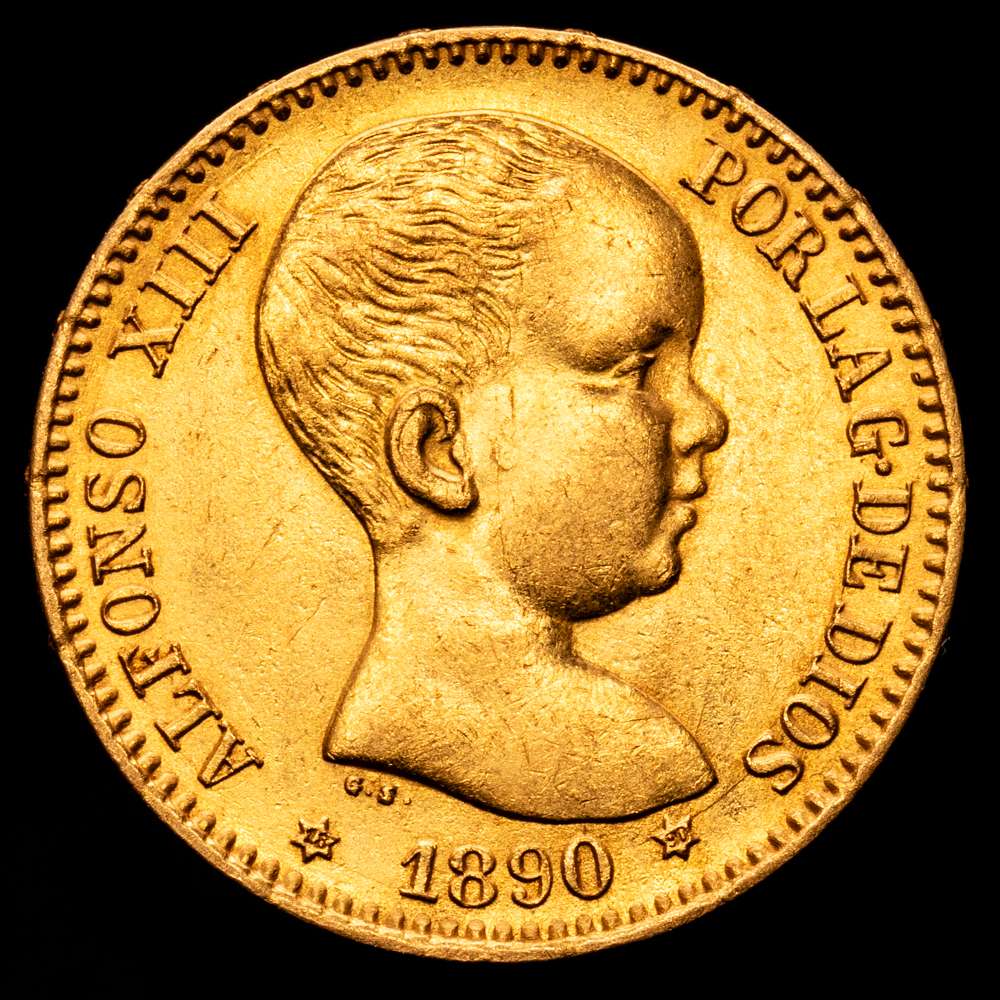 Alfonso XIII. 20 Pesetas. (6,47 g.). Madrid. 1890 *18-90*. MP·M. AC-114. EBC+/SC-. Brillo original.
