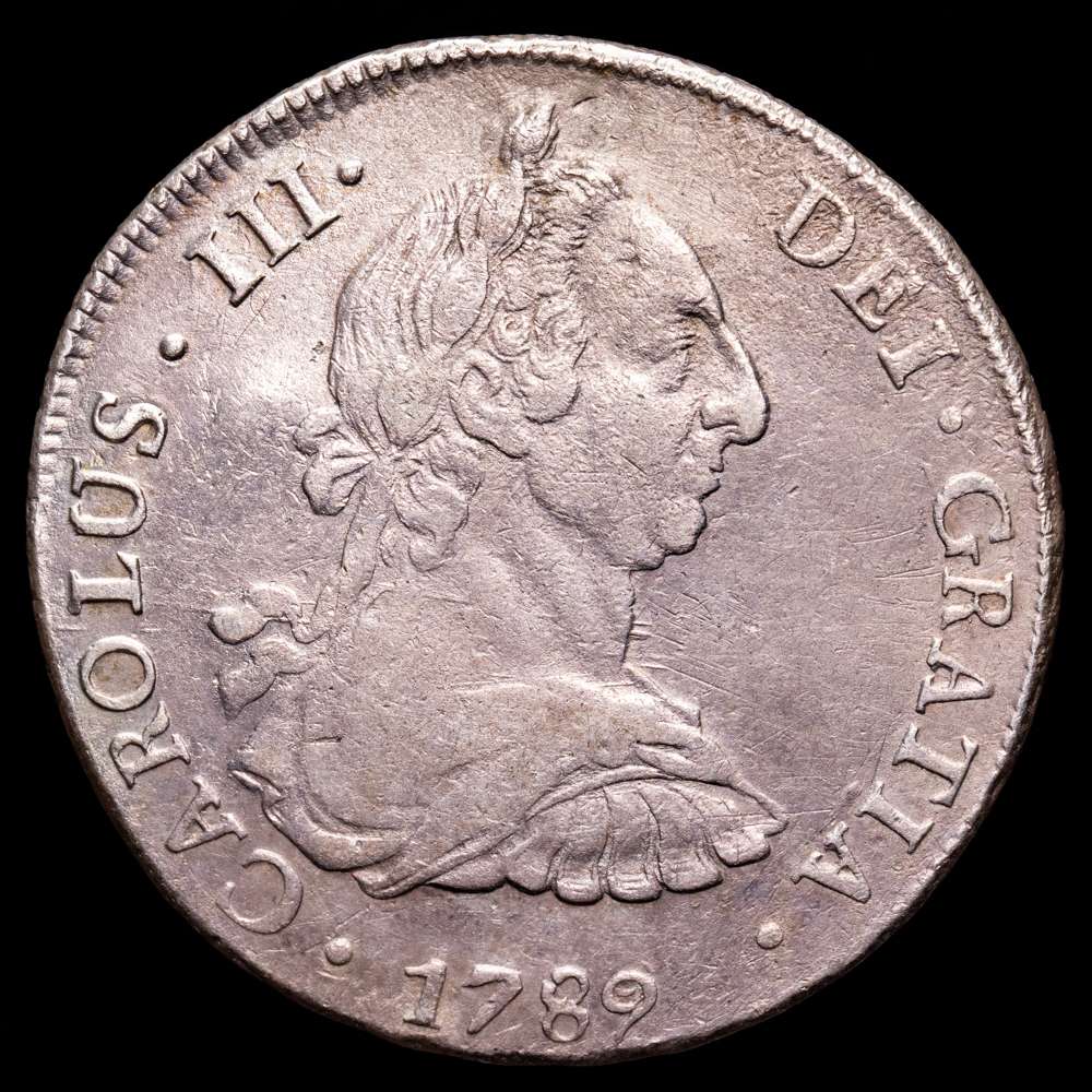 Carlos III. 8 Reales. (27,06 g.). Lima. 1789. Ensayador P·R. AC-989. MBC. Escasa