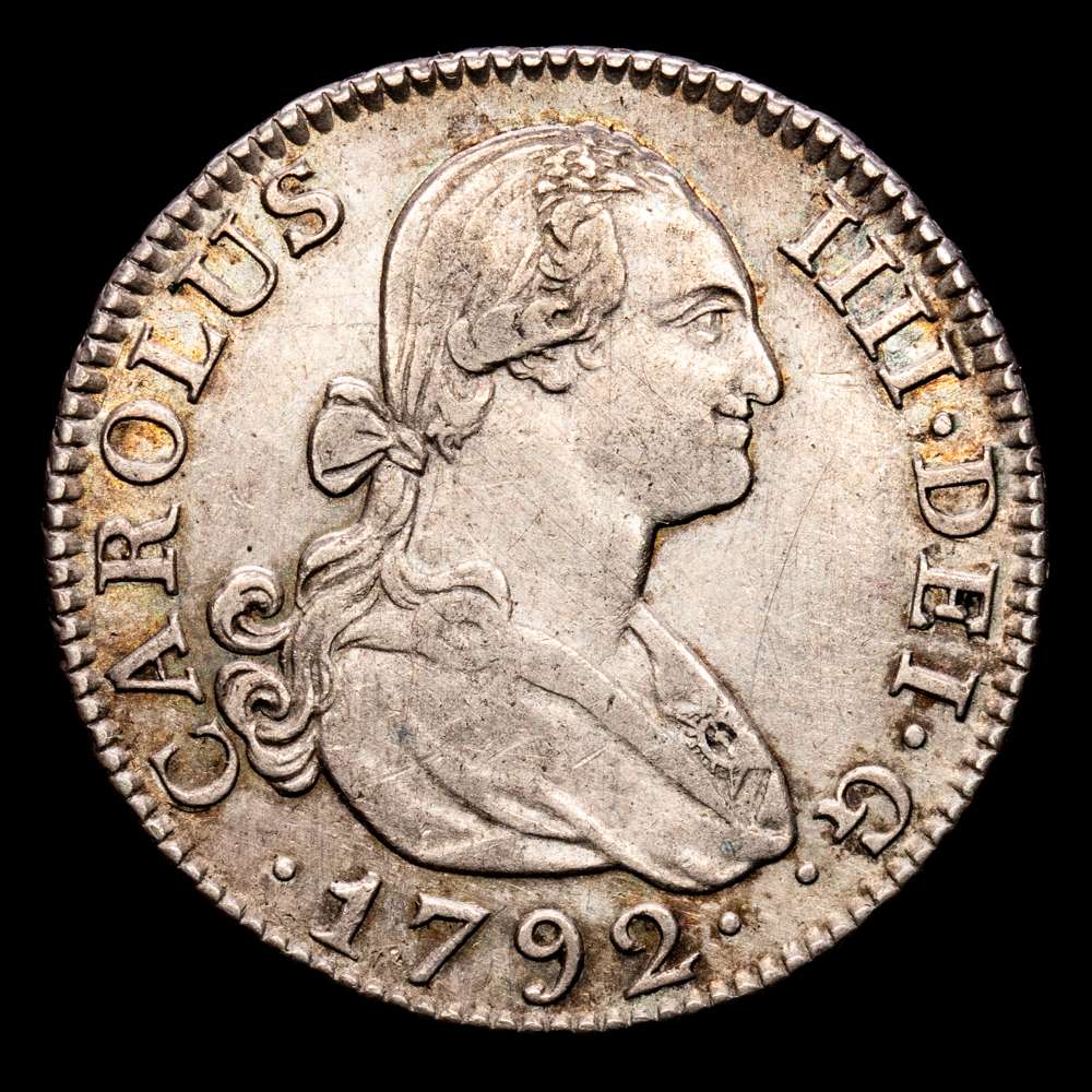 Carlos IV. 2 Reales. (5,76 g.). Madrid. 1792. M·F. CAL-599.