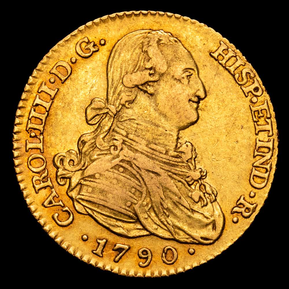 Carlos IV. 2 Escudos. (6,74 gramos.). Madrid. 1790. Ensayador M·F. AC-1275. MBC+.