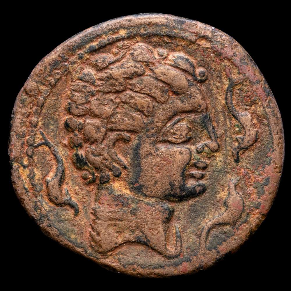 Kelse-Celsa. Unidad. 120-50 a.C. Velilla de Ebro (Zaragoza). Vv61.11. 12,73 g. Axis 1 h. Algo mejor que MBC/MBC. Pátina marrón verdosa.