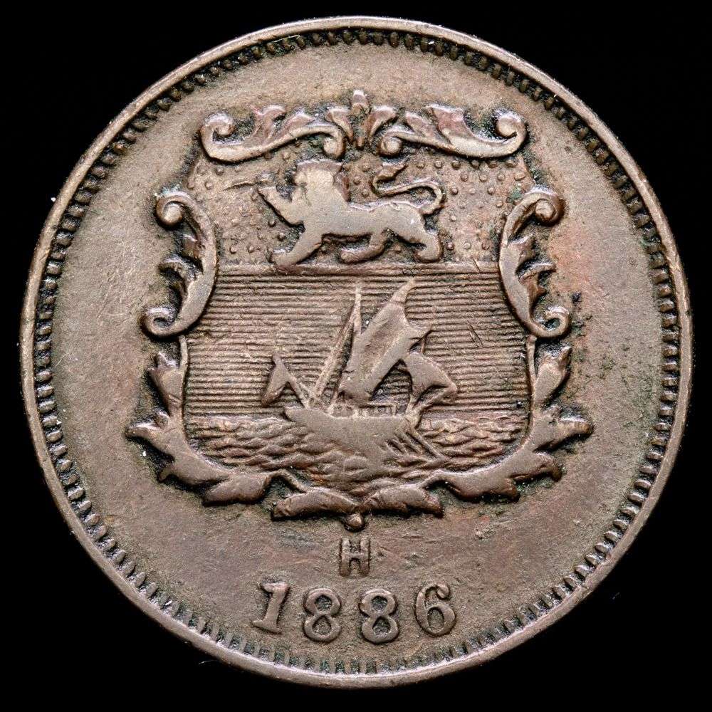 Borneo. 1/2 Céntavo. (4,68g.). 1886. KM-1. MBC.