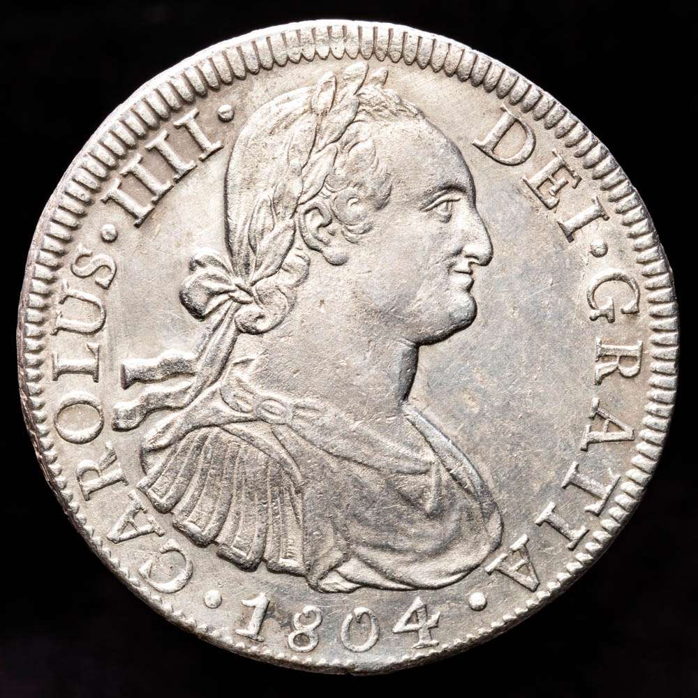 Carlos IV. 8 Reales. (26,98 g.). México. 1804. Ensayador T·H. AC-980. MBC+.