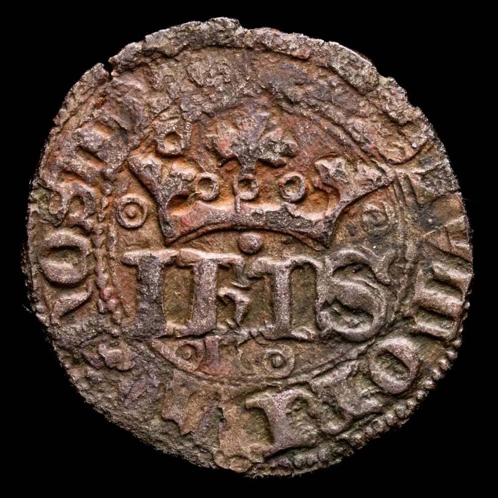 Portugal D. João I (1385-1433) Medio Real de 10 soldos oLo Lisboa Mint AG: (Gomes19,04) 1,11g Muy Buena Conservación