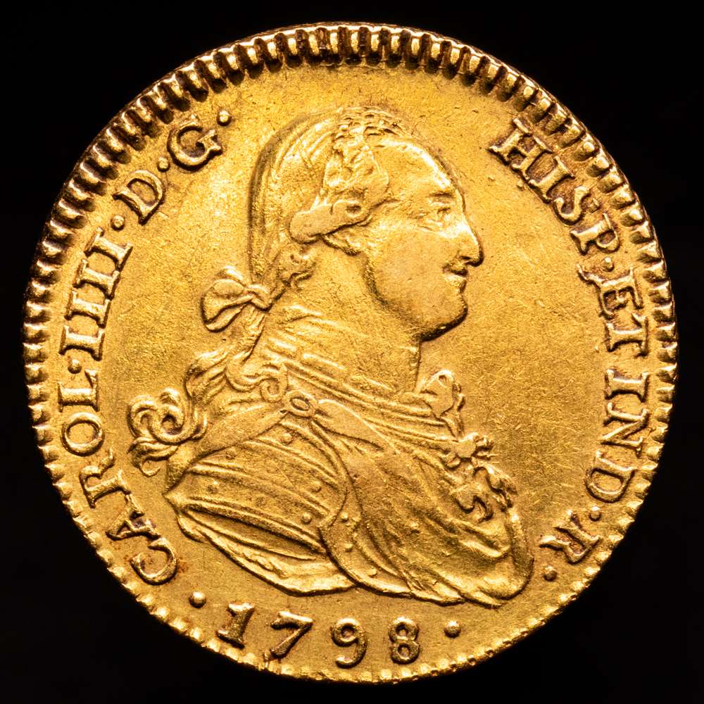 Carlos IV. 2 Escudos. (6,71 g.). Madrid. 1798. M·F. AC-1290. MBC+.
