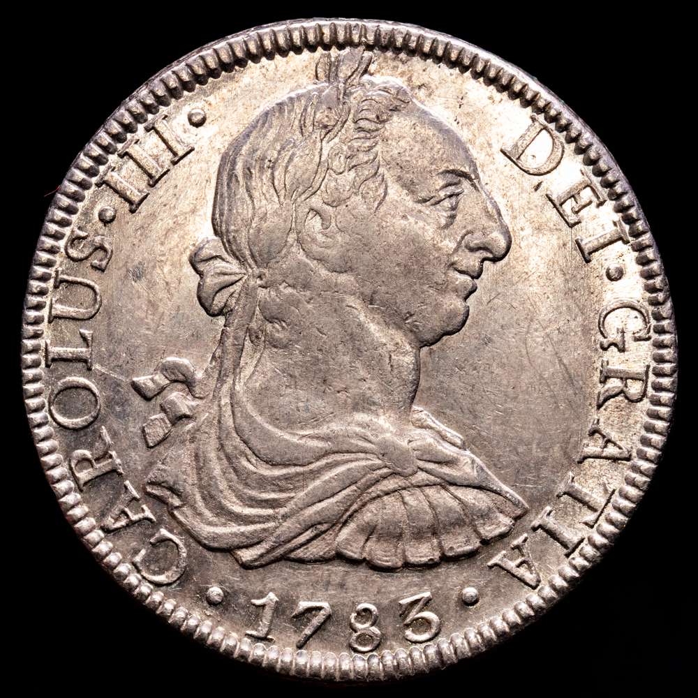 Carlos III (1759-1788). 8 reales. 1783. México. FF. (Cal-1124). Ag. 27,00 gramos. Gran parte de brillo original. EBC/EBC+.