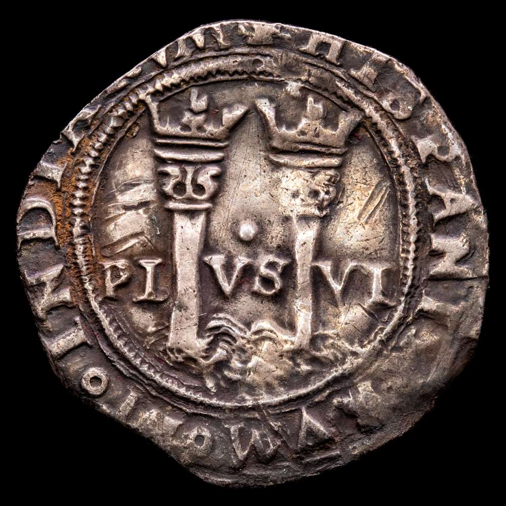 Juana y Carlos (1504-1555). 1 real. ND (1548-1556). México. LM. (Cal-73). Ag. 3,29 gramos. VF+. Tono. Buen ejemplar.