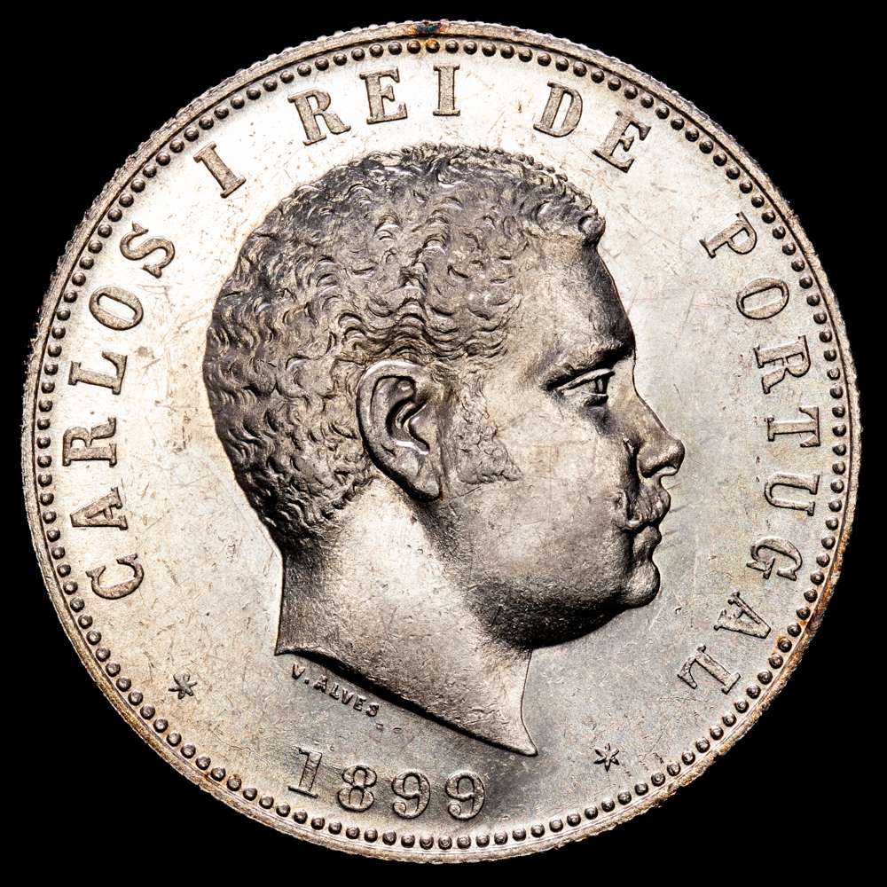 Portugal. D. Carlos I (1889-1908). 1000 Reis. 1899. (Km-540). (Gomes-13.01). Ag. 24,86 gramos.  Brillo original. EBC+/SC.