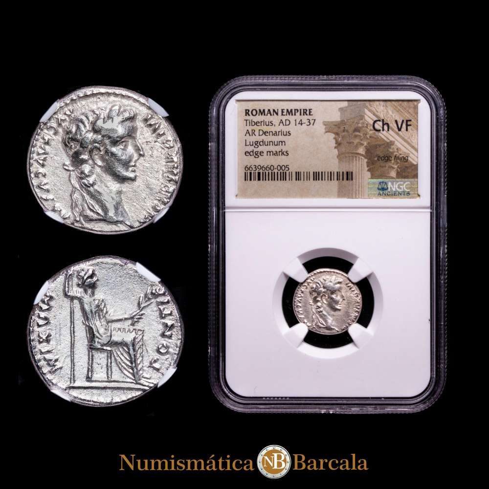 Tiberio. Denario. Lugdunum. 14-37 d.C. RIC-30. Ch VF.