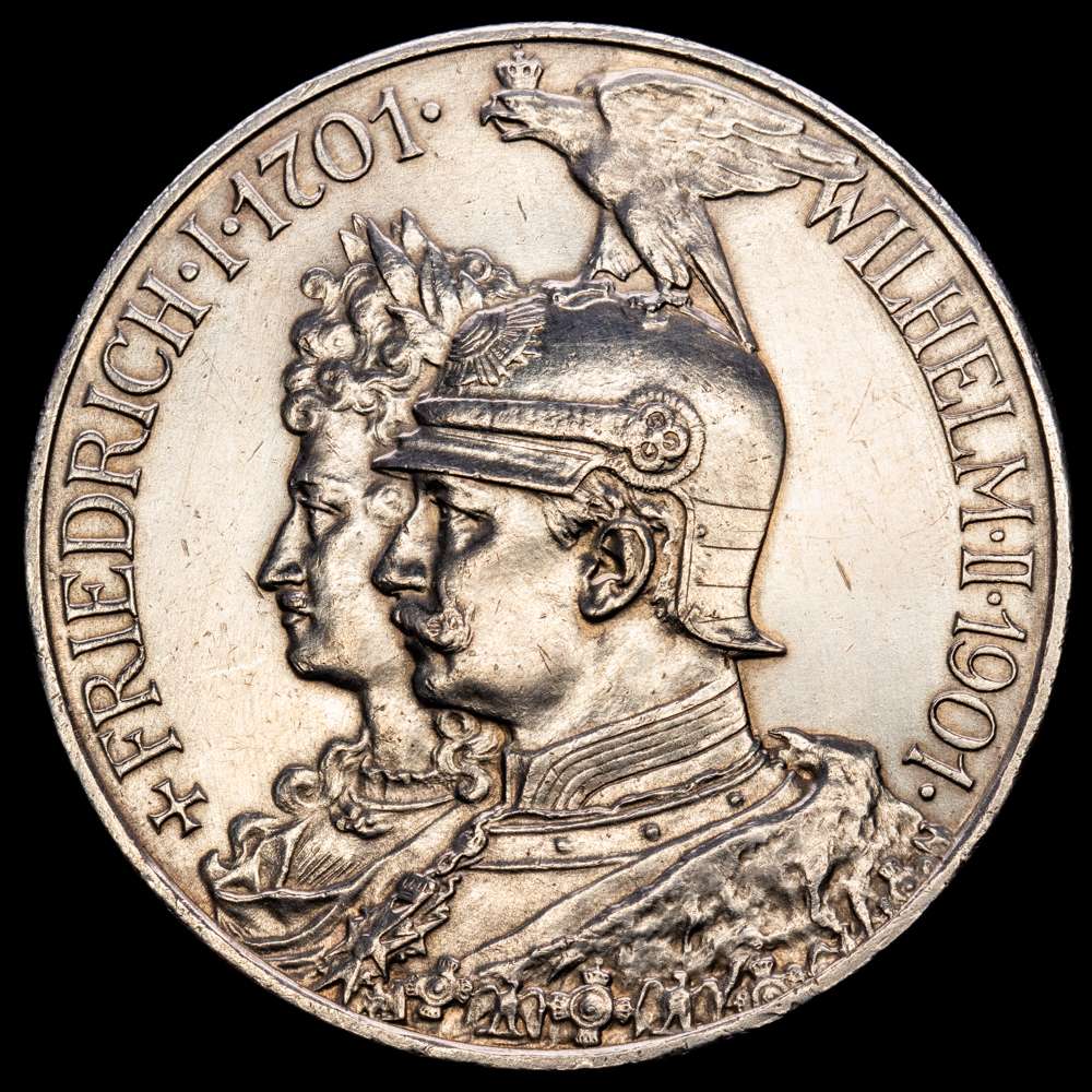 ESTADOS ALEMANES. 5 Marcos. 1901. Guillermo II. Prusia. 27,80 grs. AR. KM-523. EBC.
