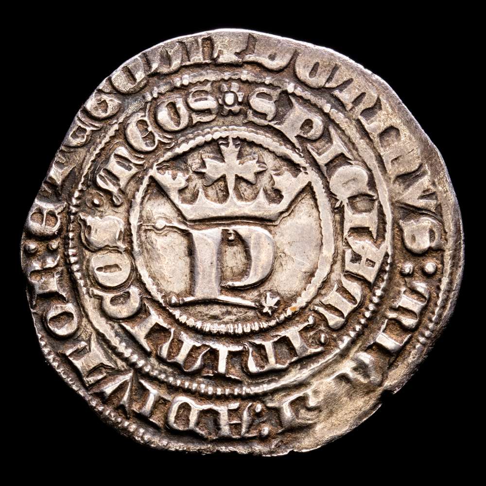 Pedro I (1350-1368). Burgos. Real. (AB.378.4). 3,43 gramos.  Ex Colección Manuela Etcheverría. MBC.