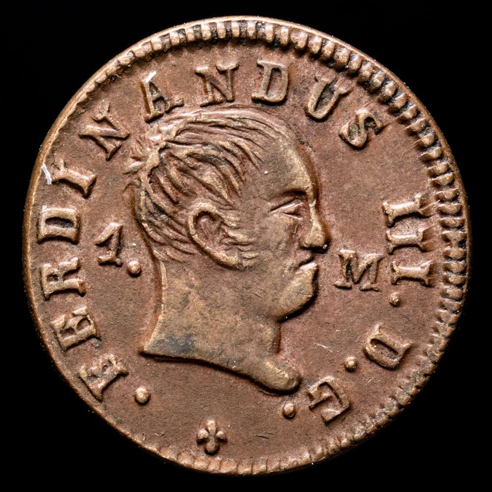 Fernando VII (1808-1833). 1 maravedí. 1830. Pamplona. (Cal-39). (Ros-4.11.28). Ae. 2,33 gramos. Busto desnudo. Buen ejemplar. Escasa en esta conservación. EBC-.