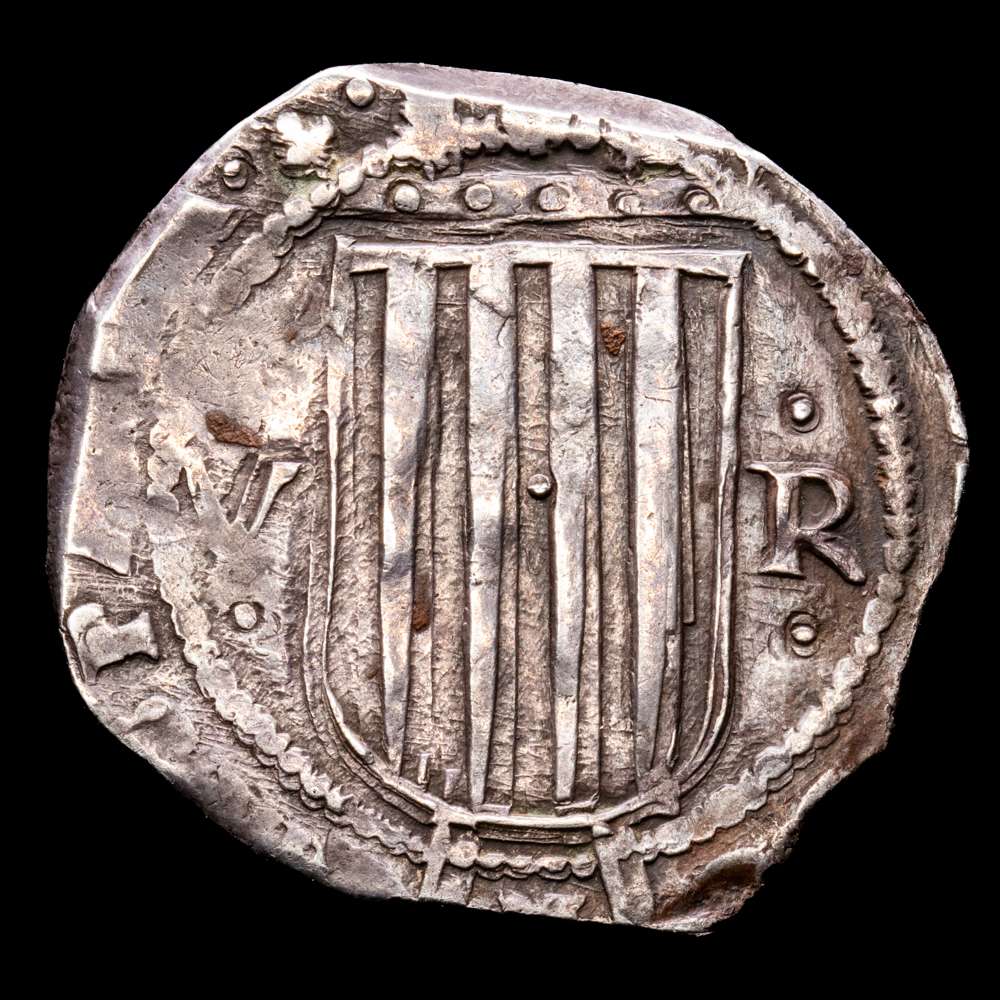 Guerra dels Segadors. 1640.  Barcelona. 5 rales. (AC. 66) (Cru.CG 4520c). Felipe IV. Rara. 11,51 gramos. MBC.