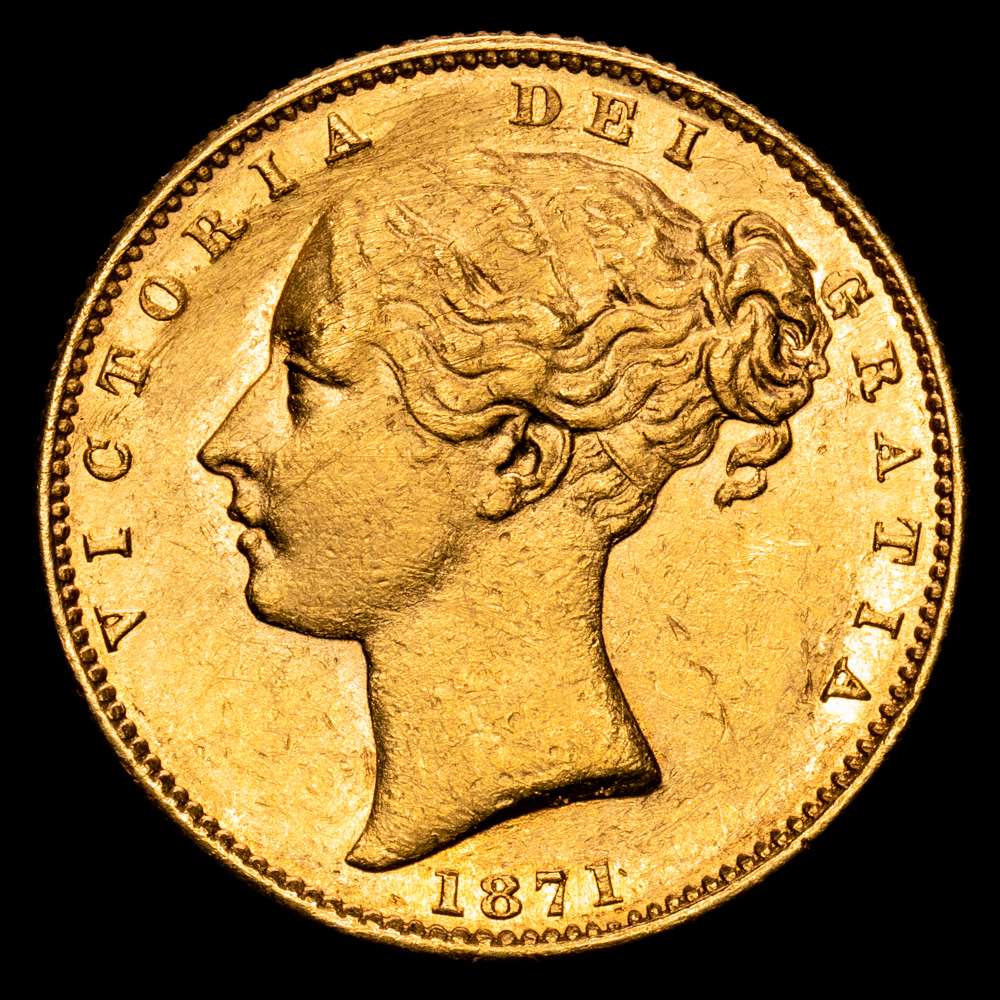 Gran Bretaña – Victoria. Soverano. (8,00 g.). Sydney. 1871. (S-3855A). (KM-6). XF.