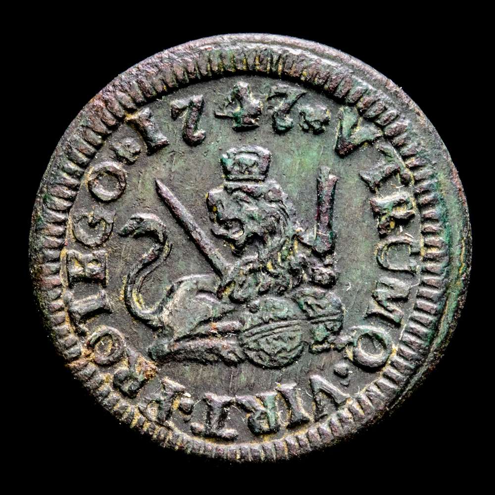 Fernando VI. 1747. Segovia. 1 maravedí. (AC.19). 1,16 gramos. Atractiva. EBC.