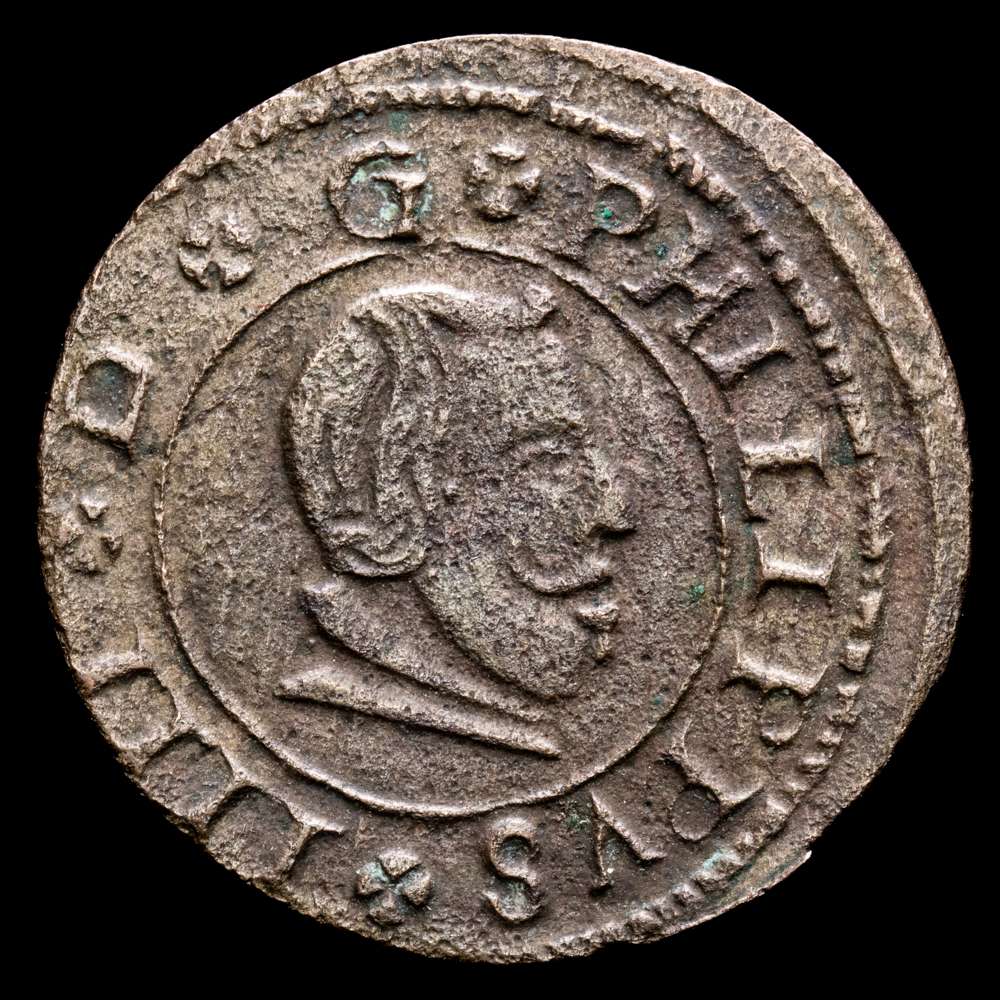 Felipe IV (1621-1665). 16 maravedís. 1664. Madrid. Y. (Cal-481). (Jarabo-Sanahuja-M414). Ae. 3,72 gramos. N invertida. MBC.