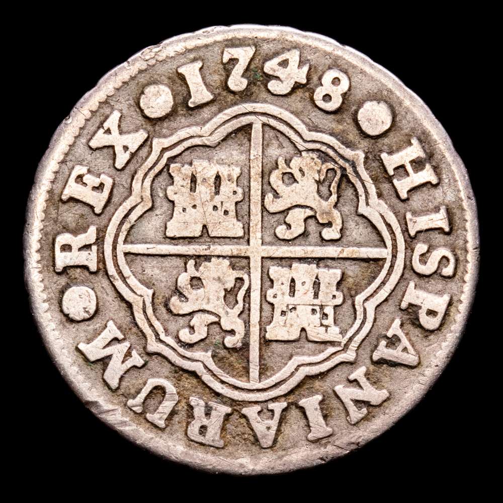 Fernando VI. 1 Real. (2,57 g.). Madrid. 1748. Ensayadores J·B. Aureo y Calico-172. MBC-.