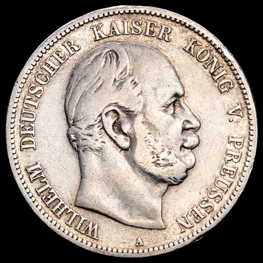 Alemania . Prusia. Guillermo I. 5 marcos. 1876. Berlín. A. (Km-503). Ag. 27,34 g. VF.