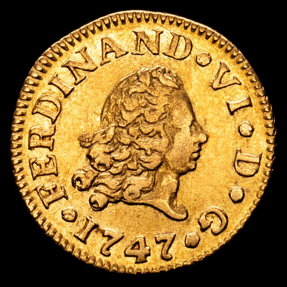 Fernando VI. (1746-1759). 1/2 Escudo. (1,76 g.). Madrid. 1747. J·B. (AC 548). MBC+.