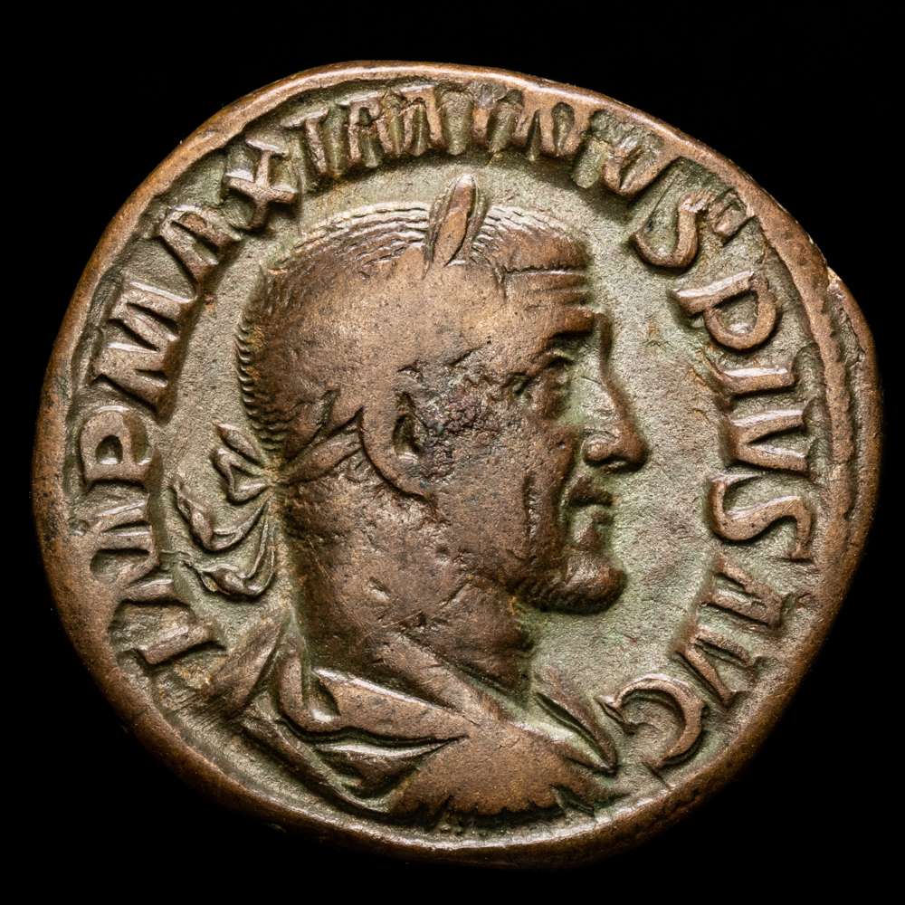 Maximino I. Sestercio de bronce (20,74 g.). 235-236 A.D. PROVIDENTIA AVG. RIC-61. MBC.