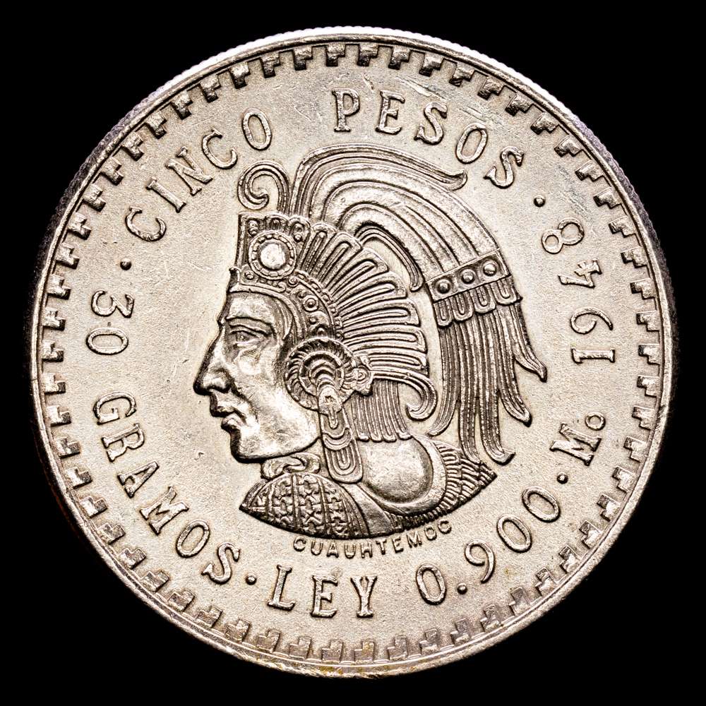 México. 5 Pesos. (30,02 g.). México. 1948. KM-465. UNC-.