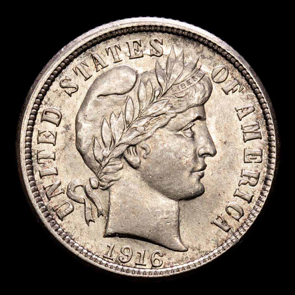 Estados Unidos – Barber Dime. 1 Dime. (2,49 g.). 1916. XF. Parte del brillo original.