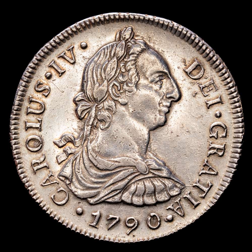 CARLOS IV (1788-1808). 1790 IJ. Lima. 8 reales. (AC 904). 26,86 gr. AR. Busto de Carlos III. Ordinal IV. EBC/EBC+.