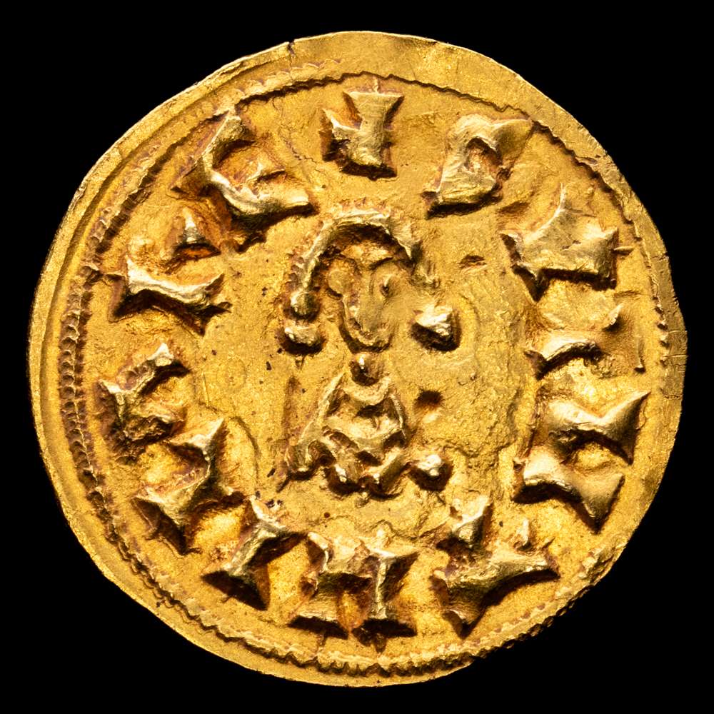 Reino visigodo Suintila (621-631). Toleto (Toledo). Triente. (CNV. 298.3) (R.Pliego 361e). 1,41 gramos. Algo de su brillo original. EBC-.