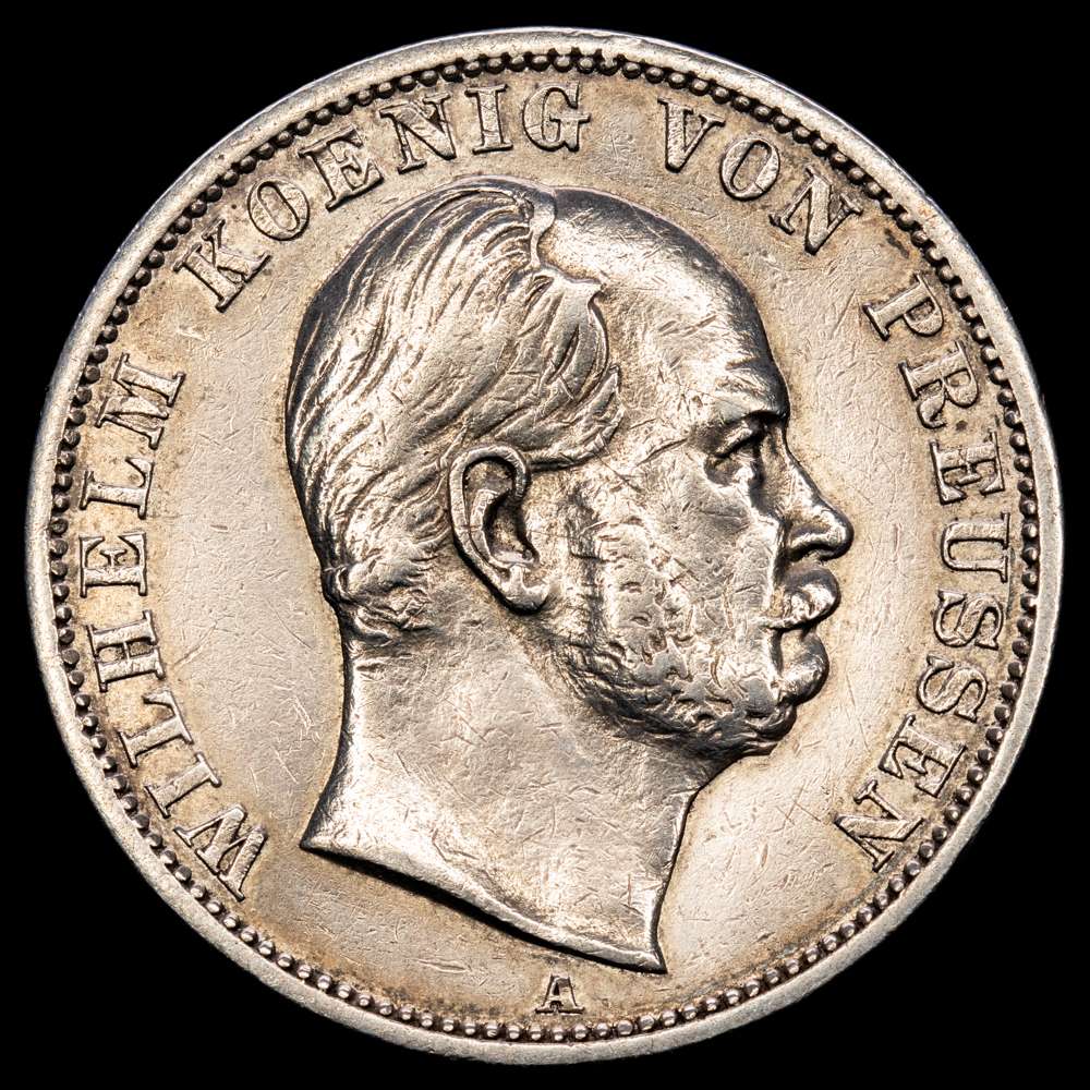 Alemania. Prusia. Guillermo I. 1 tálero. 1868. Berlín. A. (Km-494). Ag. 18,42 gramos. MBC+.