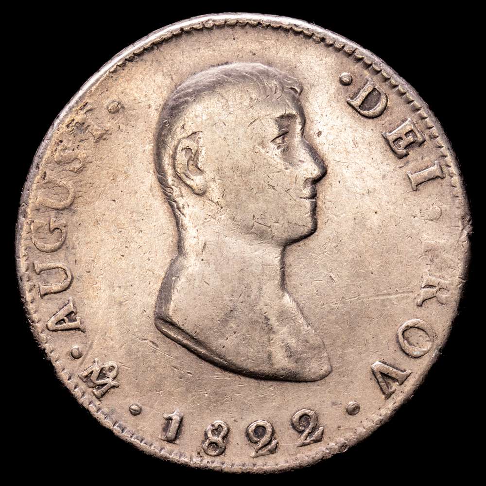 México Primer Imperio – Augustinus I. 8 Reales. (26,62 g.). México. 1822. J·M. Casa de la Moneda de la Ciudad de México. KM-304. VF.