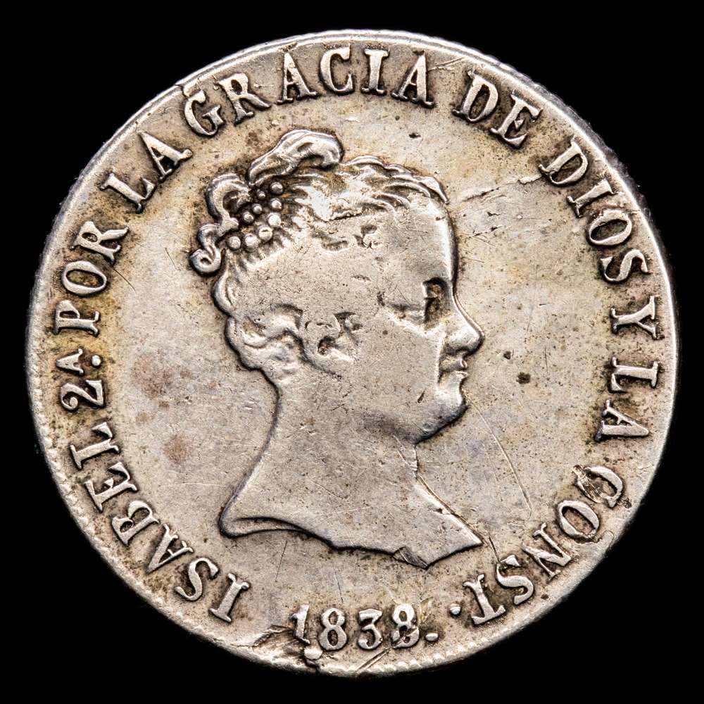 Isabel II. 4 Reales. (6,05 g.). Sevilla. 1838. R·D. AC-476. MBC-. Rara