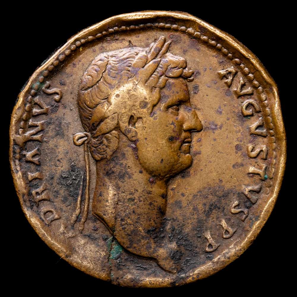 Adriano. Sestercio. (128-129 d.C.).  (Spink 3602) (Co. 819) (RIC. 988). (25,82 g.). Roma. MBC-.