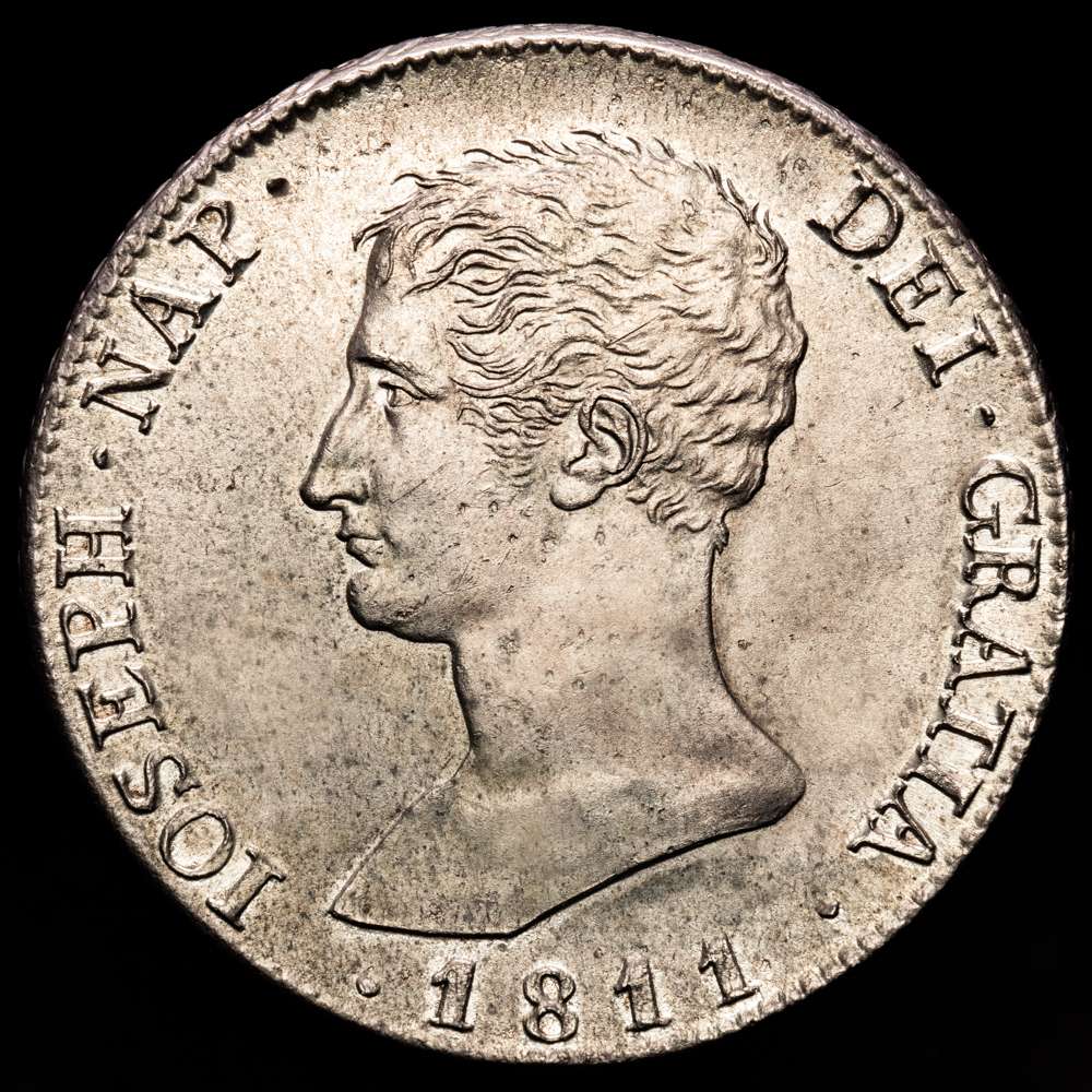 José Napoleón (1808-1814). 20 Reales. (27,01 gramos.). Madrid. 1811. A·I. CAL-37. Águila grande. SC-.