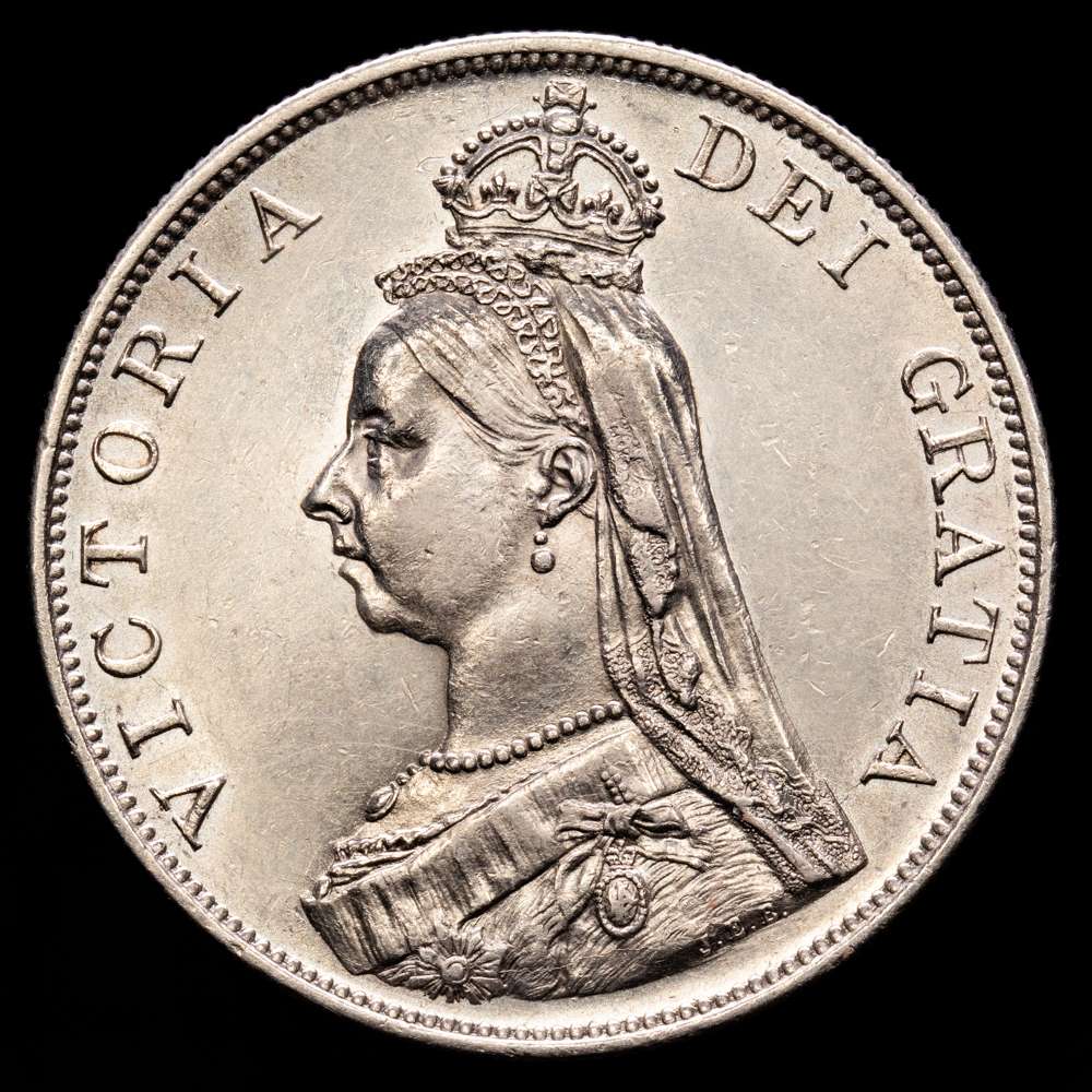 Gran Bretaña. Victoria. 2 florines. 1889. (Km-763). Ag. 22,63 gramos. Brillo original. UNC-.