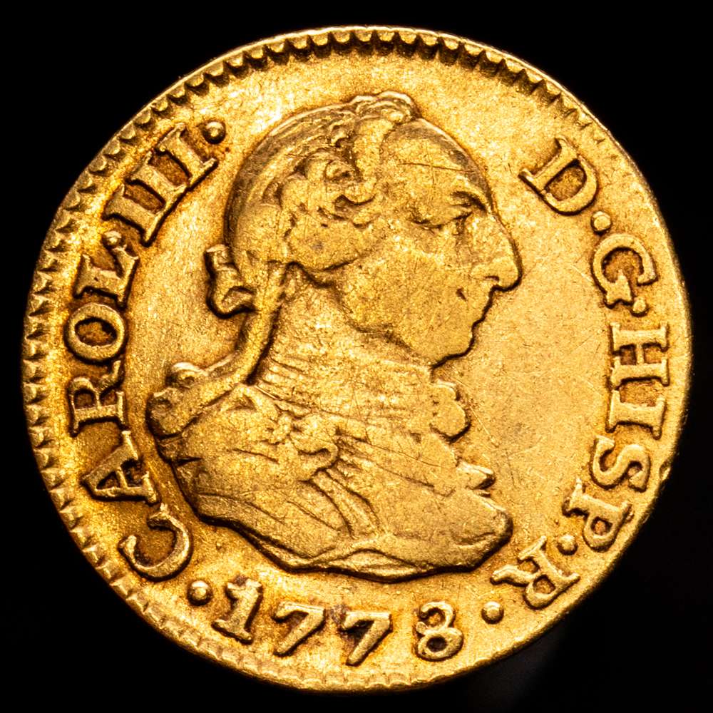 Carlos III (1759-1788). 1/2 escudo. 1778. Madrid. PJ. (Cal-1267). Au. 1,83 g. MBC.