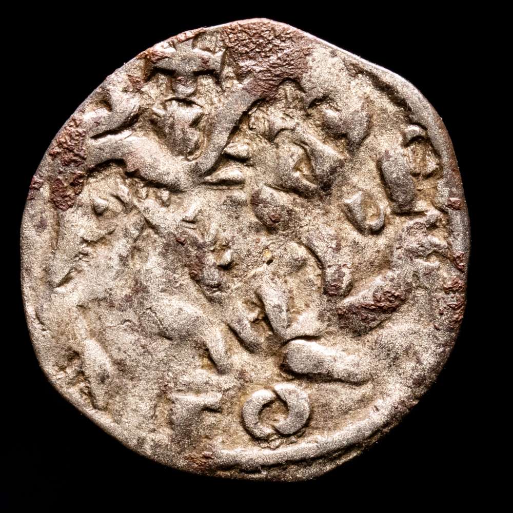 Alfonso IX (1188-1230). Santiago de Compostela. Dinero. Vellón. MOMECA 25.A09.1. AB 130. Cy1084. 0,75 gramos. MBC/BC+.