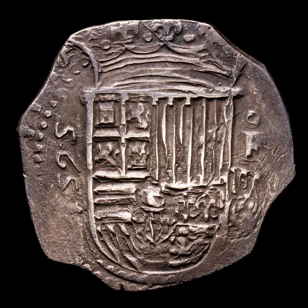 Felipe II (1556-1598). 2 reales. 1595. Granada. F. (Cal-325). Ag. 6,64 g. Escasa. MBC+.