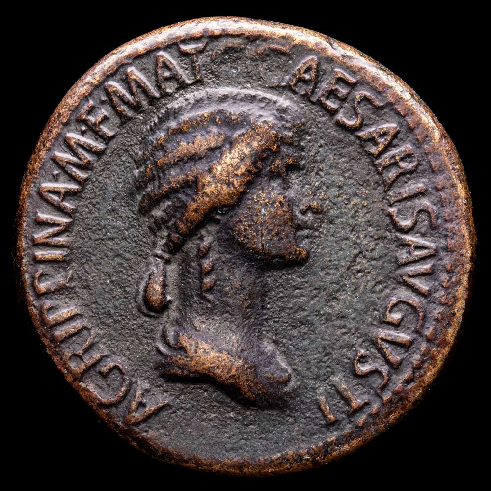 Agripina. Sestercio. 14-37 d.C. Roma. (Ric-55). (Ch-1). 28,91 g. Acuñada bajo Calígula. Rara. VF+.