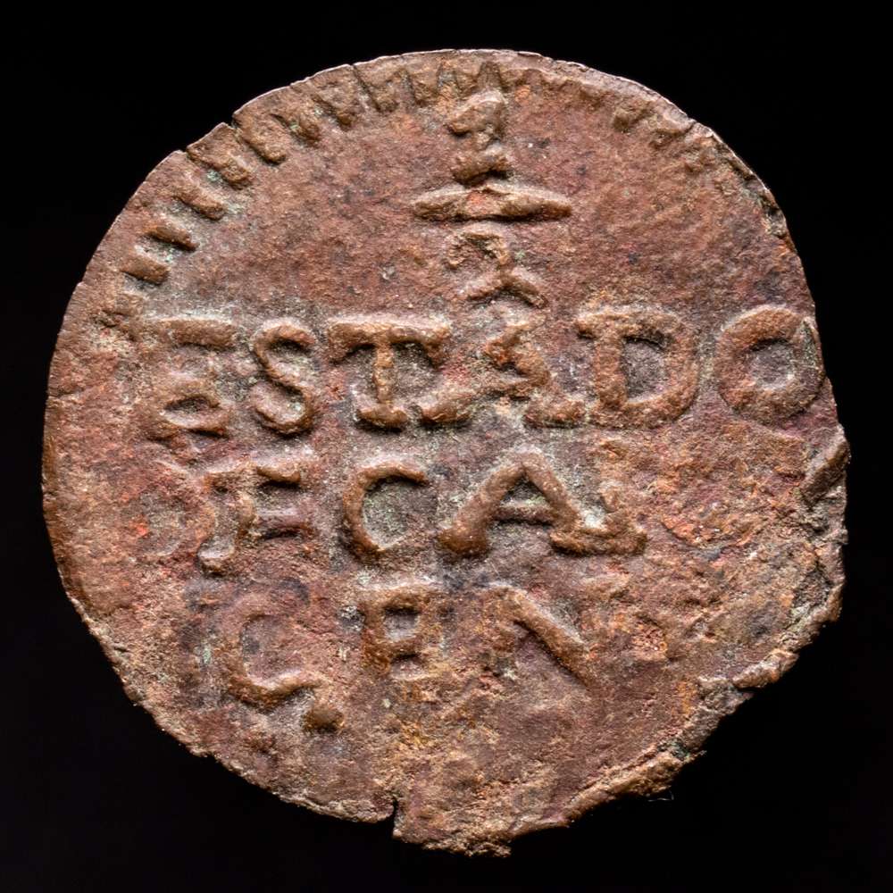 Fernando VII (1808-1833). 1/2 real. (1812 o 1813). Cartagena de Indias. (Cal-316 o 317). Ae. 1,31 gramos. Fecha no visible. VF.