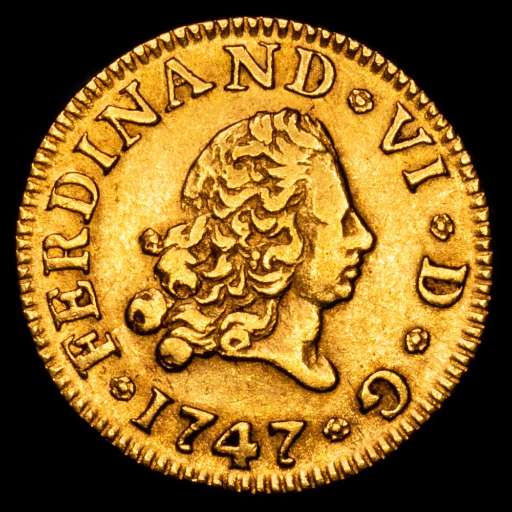 Fernando VI. (1746-1759). 1/2 Escudo. (1,78 g.). Madrid. 1747. J·B.  (AC 548). MBC+.