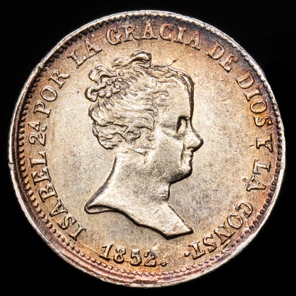 Isabel II (1833-1868). 1 real. 1852. Sevilla. RD. (Cal-320). Ag. 1,48 g. MBC+. Tono.