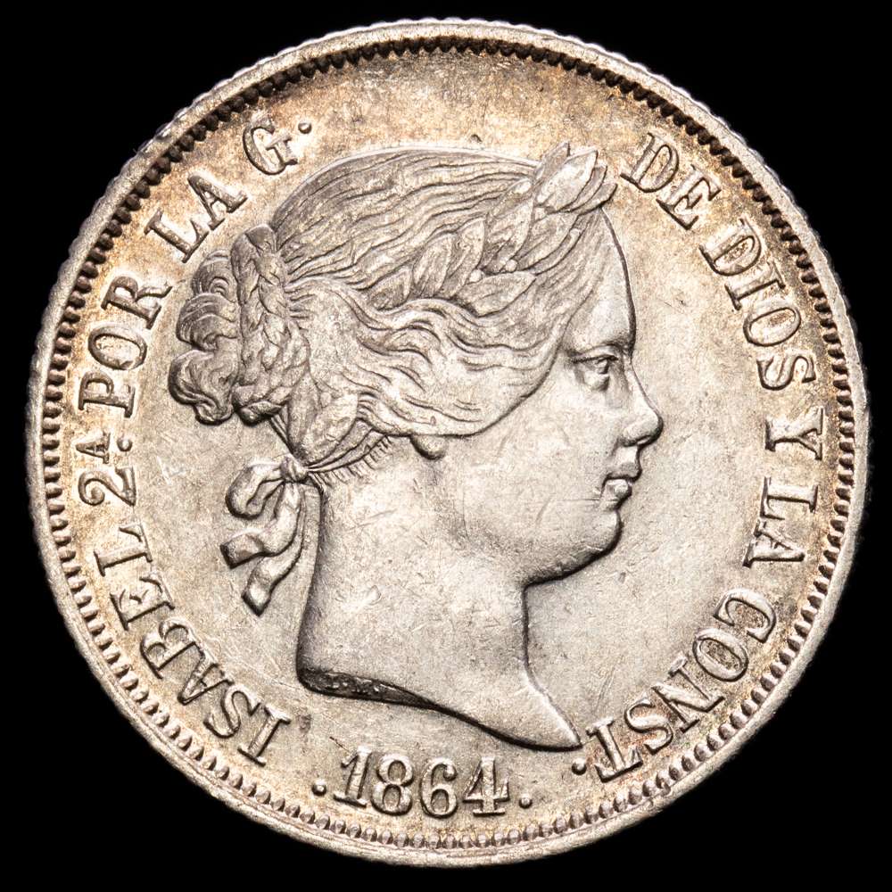 Isabel II (1833-1868). 4 reales. 1864. Madrid. (Cal-469). Ag. 5,21 g. MBC+. Suave tono.