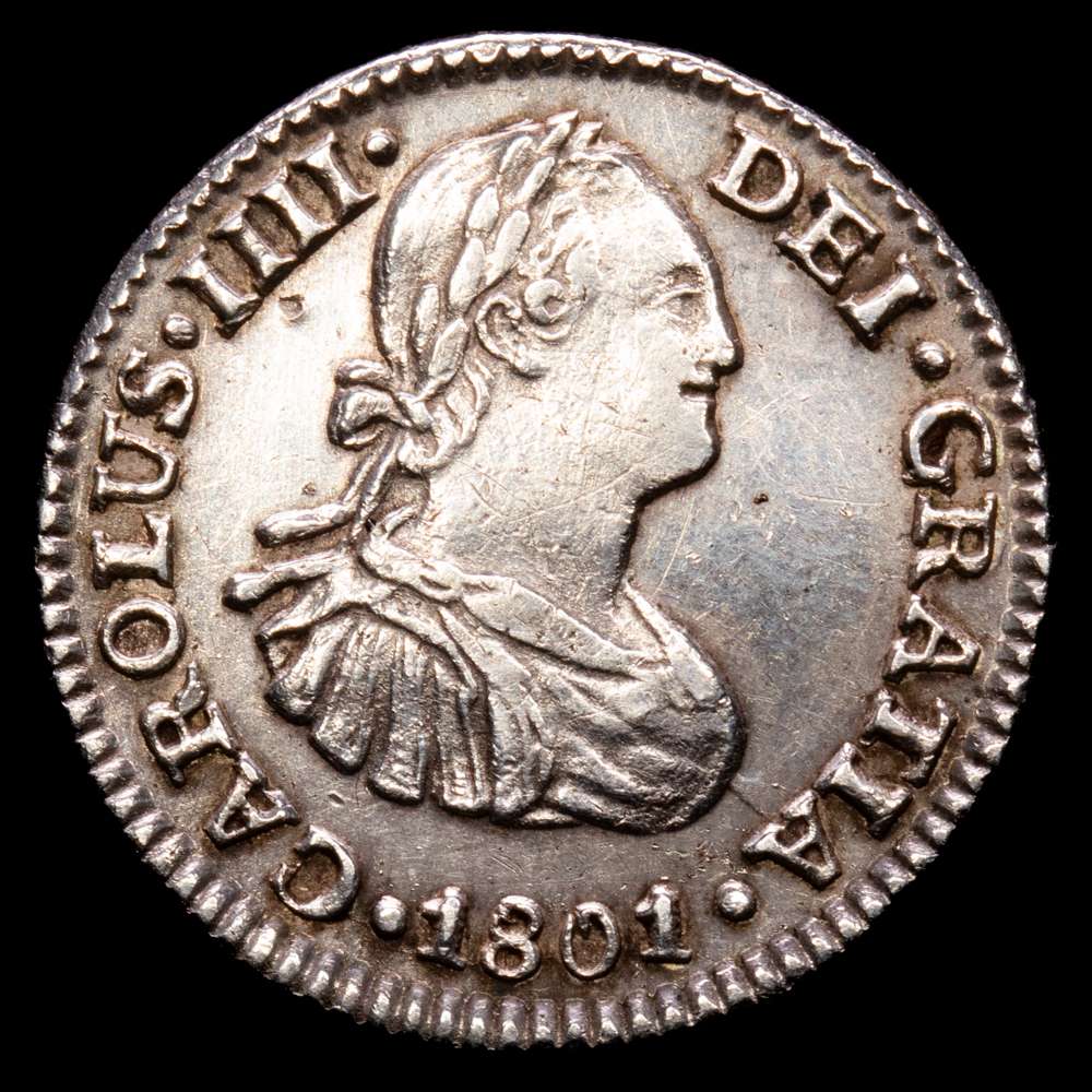 Carlos IV. 1801 México. FM. 1/2 real. (AC.286). 1,67 gramos. EBC-.