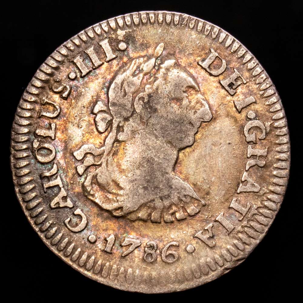 Carlos III (1759-1788). 1/2 real. 1786. México. FM. (Cal-215). Ag. 1,55 g. MBC.