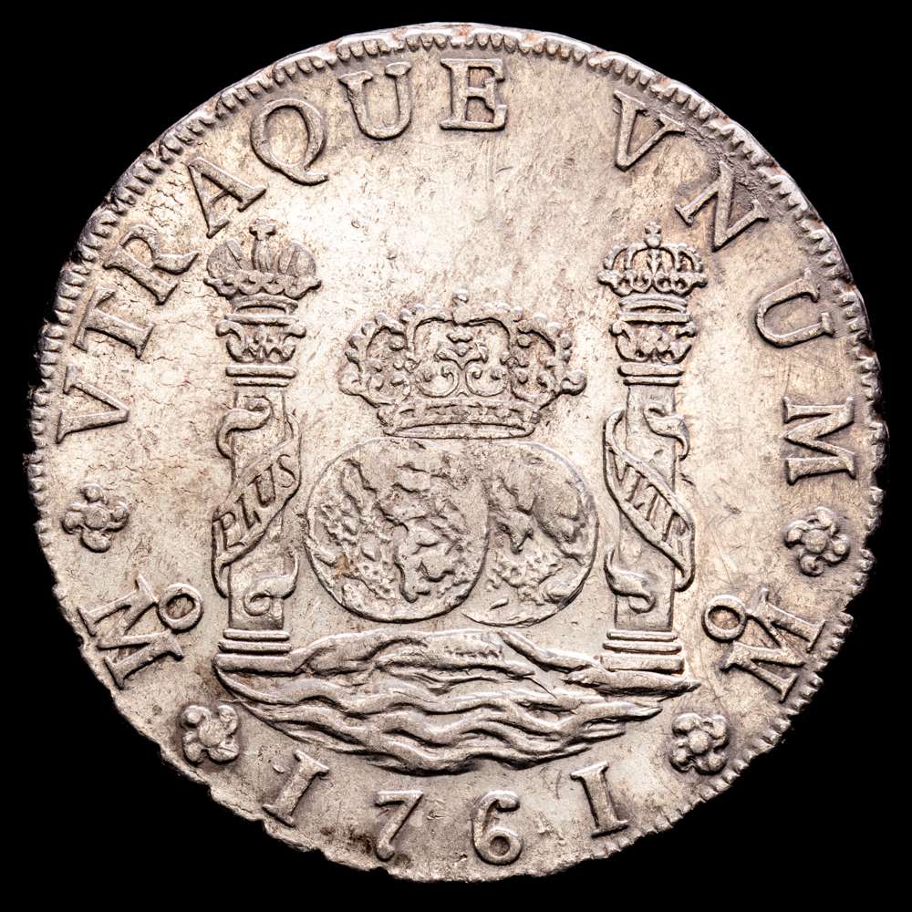 Carlos III. 8 Reales. (26,91 g.). México. 1761. M·M. AC-1075. (cruz entre “H” e “I”). EBC-.