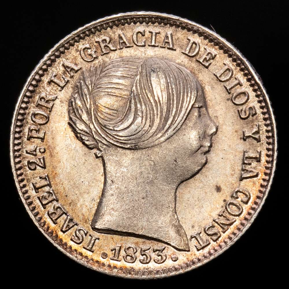 Isabel II (1833-1868). 1 real. 1853. Madrid. (Cal-303). Ag. 1,25 g. EBC. Tono.