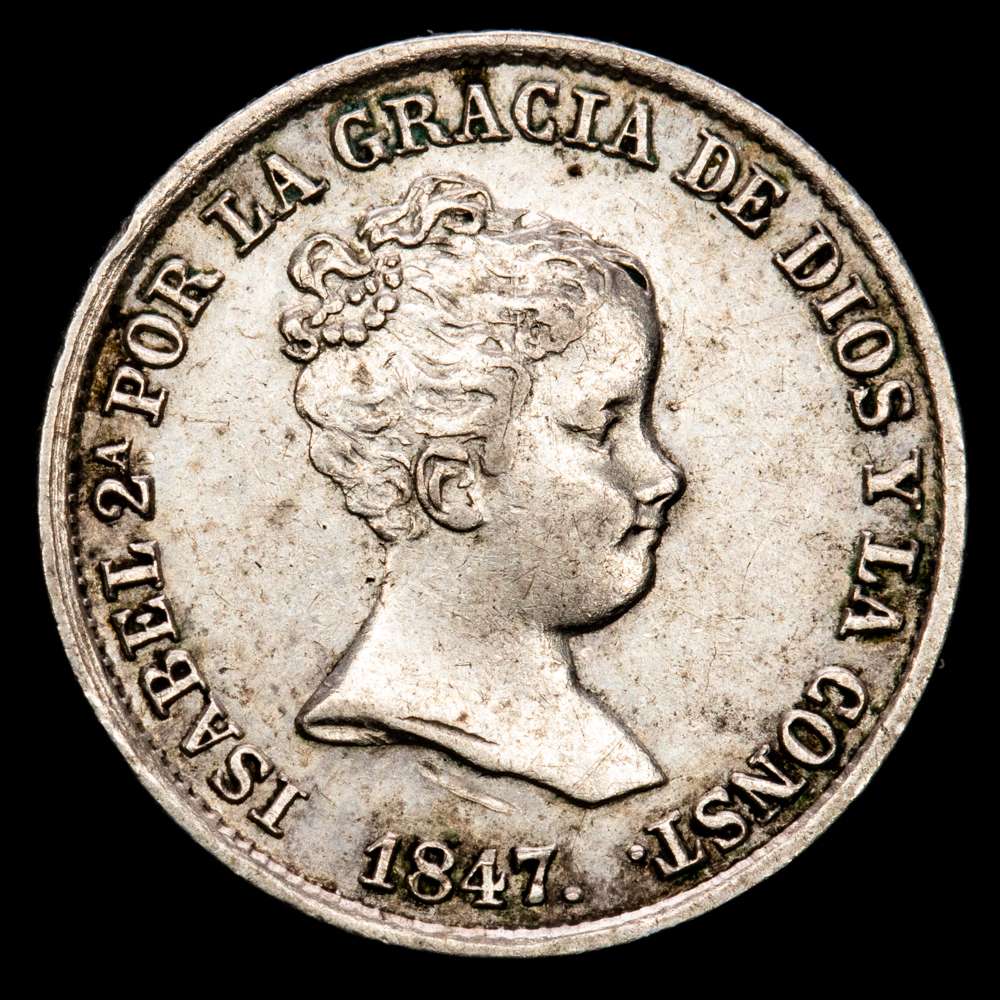 Isabel II. 1 Real. (1,5 g.). Madrid. 1847. C·L. AC-299. MBC+.