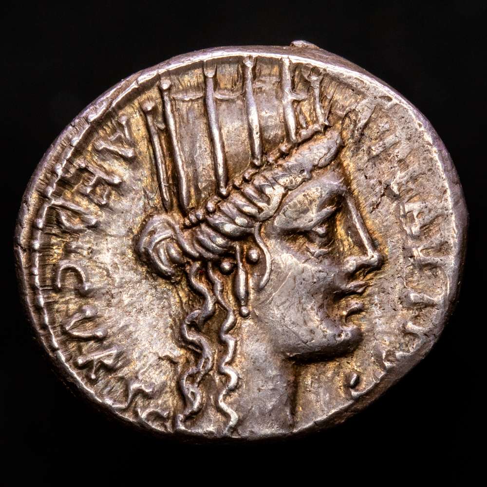 Plautia. A. Plautius. Denario. 55 a.C. Roma. (Ffc-1002). (Craw-431/1). Ag. 3,81 g. Bella pátina de monetario antiguo. EBC.