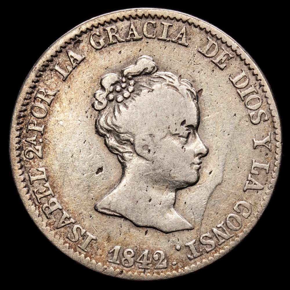 Isabel II (1833-1868). 4 reales. 1842. Barcelona. CC. (Cal-416). Ag. 5,67 g. MBC-/MBC.